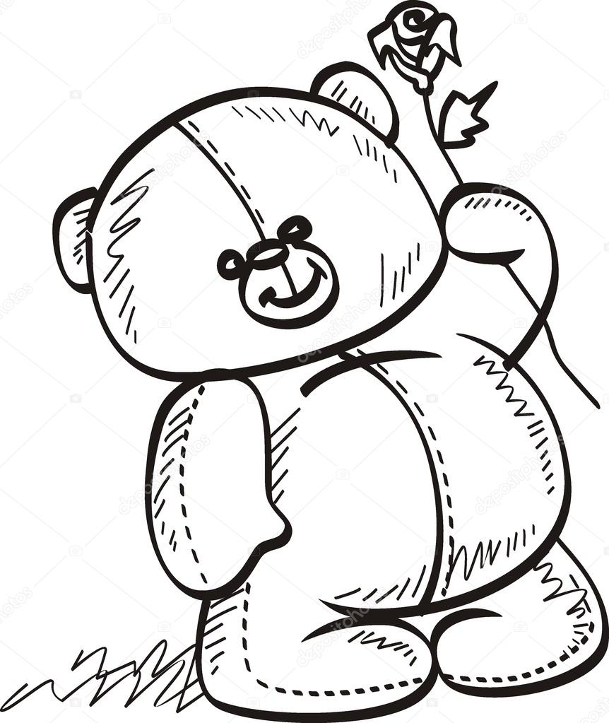 teddy bear holding a rose