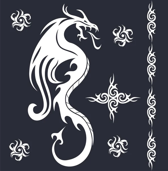 Векторная иллюстрация дракона — стоковый вектор