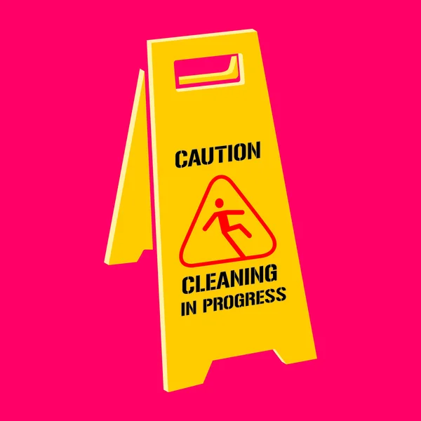 Gevaar teken ' voorzichtig reinigen in vooruitgang, — Stockvector