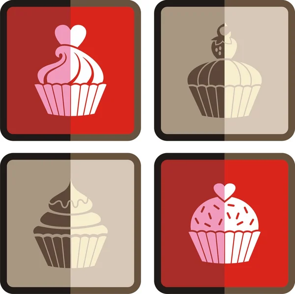 Cupcakes vectoriels plats — Image vectorielle