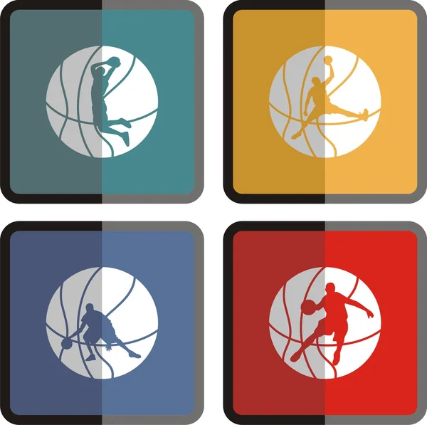 Flat icon of a basketball — Stock Vector