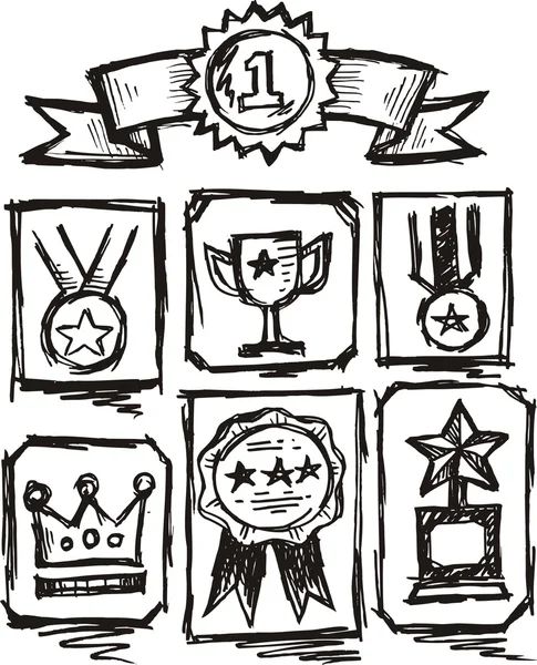 Doodle tarzı simgesine Ödülü — Stok Vektör