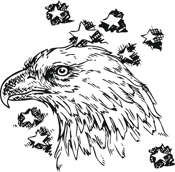 Αετός - σκίτσο εικονογράφηση φορέας απομονωθεί — Διανυσματικό Αρχείο
