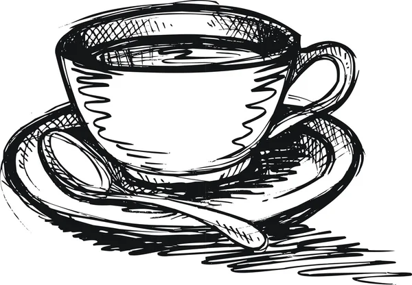 Tazza di caffè in stile doodle art — Vettoriale Stock