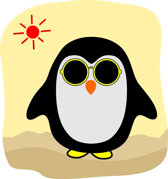 Pingouin en lunettes de soleil — Image vectorielle