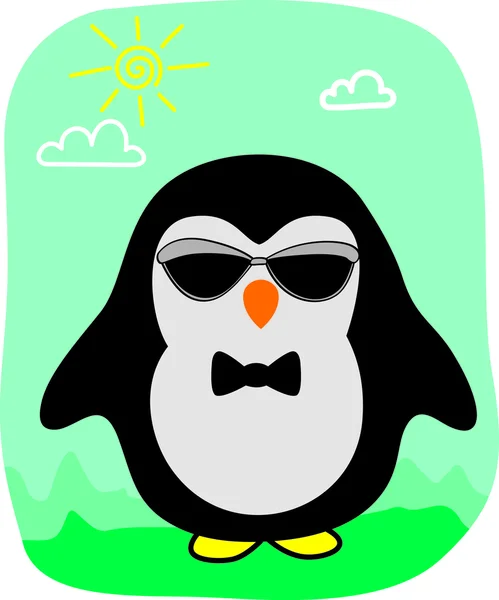 Pingouin en lunettes de soleil — Image vectorielle