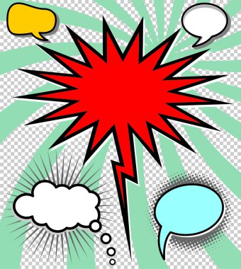 çizgi roman tarzı konuşma balonları topluluğu