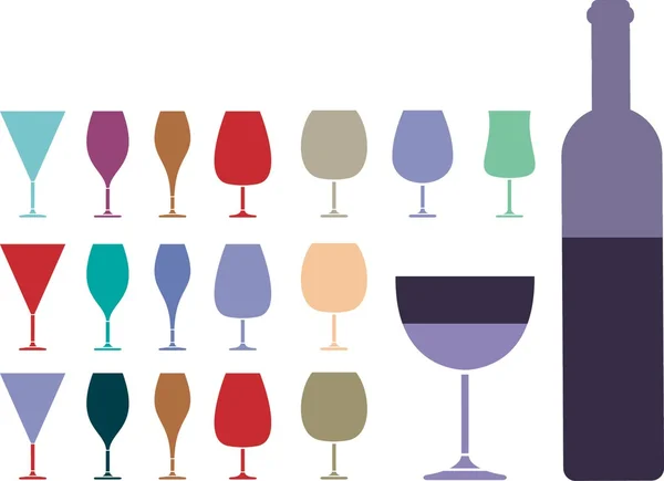 Wine glass pab bar design — Stock Vector