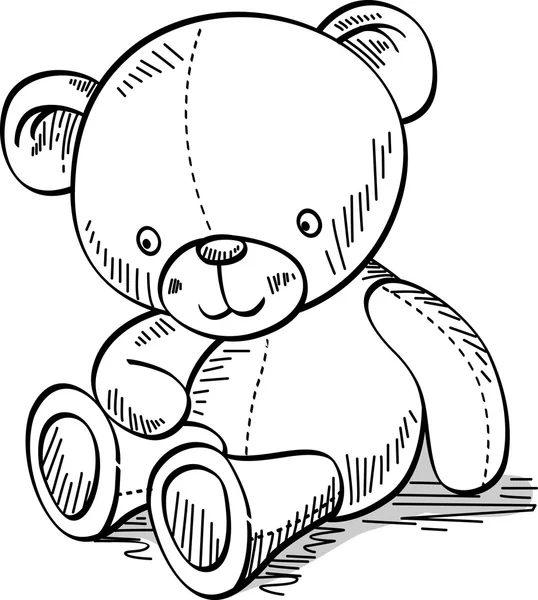 Schattige teddybeer, — Stockvector