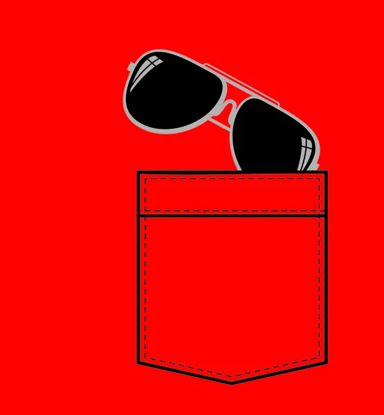 Bolsillo camisa con gafas de sol — Vector de stock