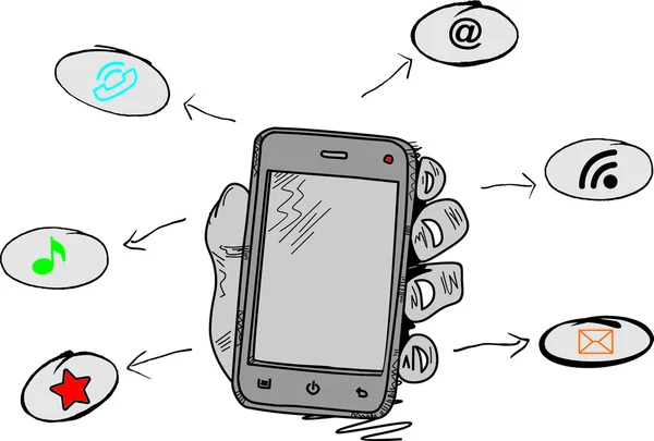 Mobilní doodle — Stockový vektor