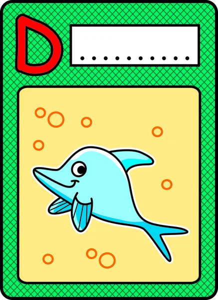 Buchstabe d-delphin — Stockvektor