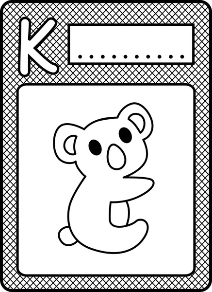 Buchstabe k-koala — Stockvektor