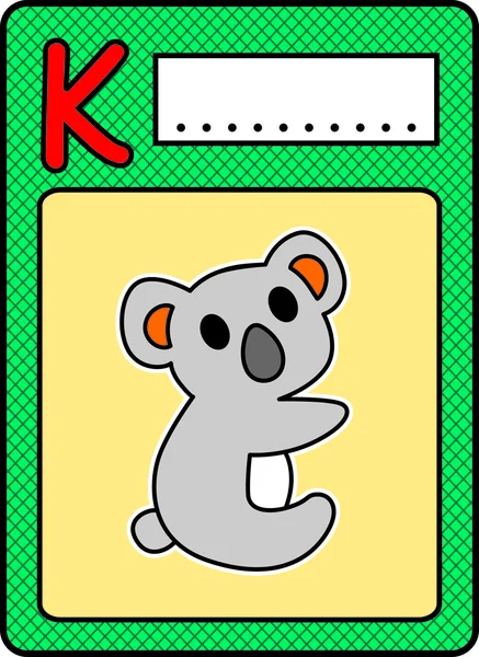Mektup K-Koala — Stok Vektör