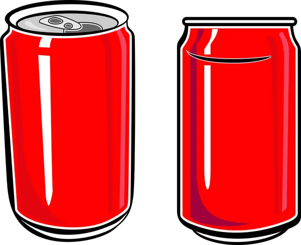 2 つの赤いアルミ缶します。 — ストックベクタ