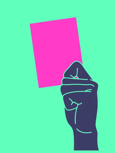 Main tenant une carte de visite vierge — Image vectorielle