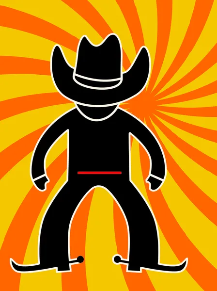 Cowboy in action — Stock Vector