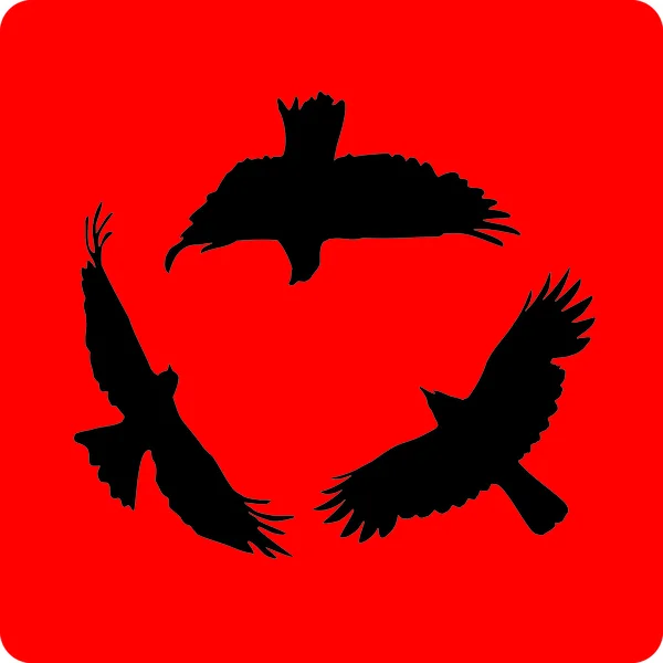 Vögel auf rotem Hintergrund — Stockvektor