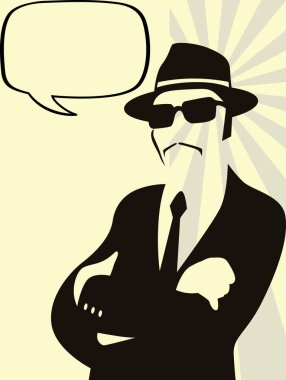 siluet kabarcık konuşma şapka ve bıyıklı