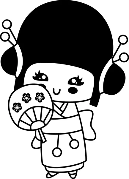 Chicas japonesas — Vector de stock