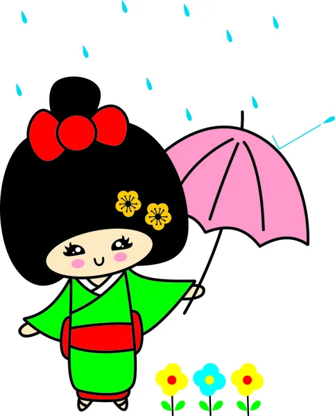 Chicas japonesas — Vector de stock