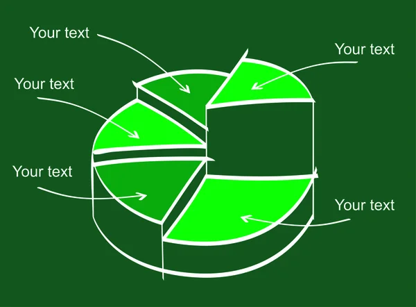 Eenvoudig cirkeldiagram diagram — Stockvector