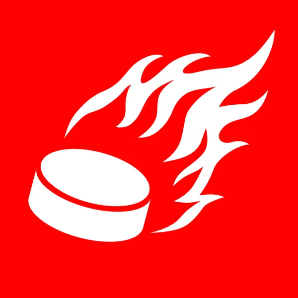 Flaming hockey pucks — Stockvector