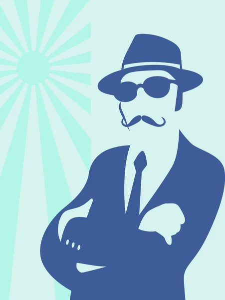Chapeau, moustaches et lunettes de soleil — Image vectorielle