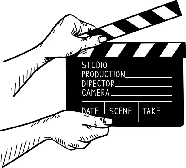 Ilustración de la película set clapper — Vector de stock