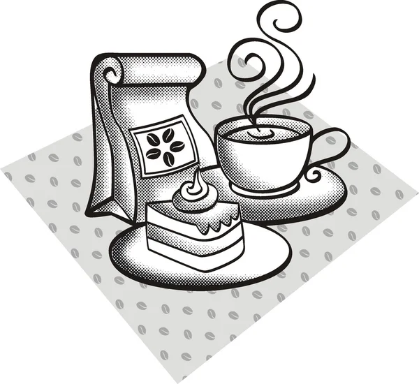 Café con elementos abstractos de diseño — Vector de stock