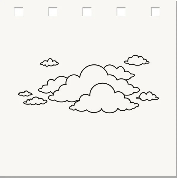 多云的天气的涂鸦 — 图库矢量图片