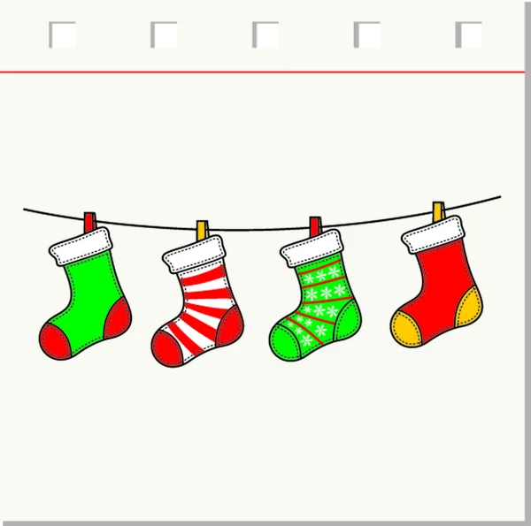 Christmas stockings set — Stock Vector