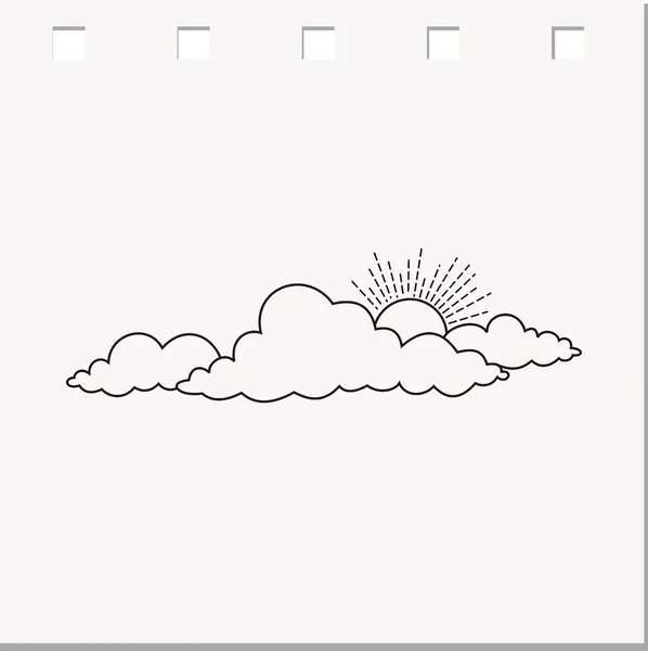 Bulutlu hava doodle — Stok Vektör