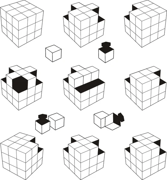 Ilustración 3d del cubo — Vector de stock