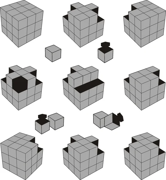 Illustrazione 3d del cubo — Vettoriale Stock