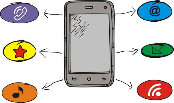 Teléfono inteligente móvil — Vector de stock