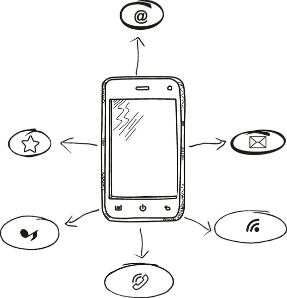 Teléfono inteligente móvil — Vector de stock