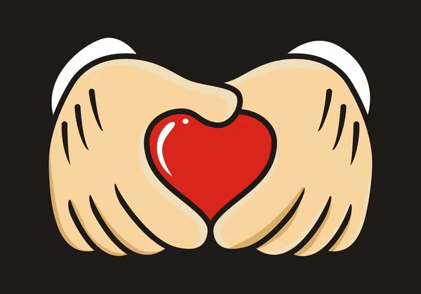 Hand geven van liefde — Stockvector