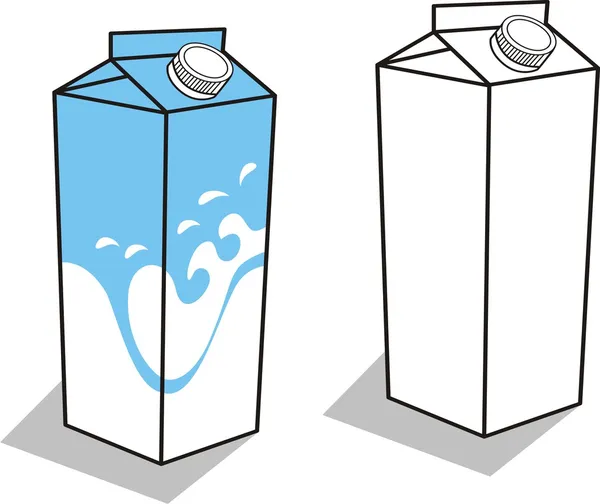 Milchkartons mit Schraubverschluss — Stockvektor