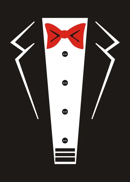 Tuxedo with bow tie — Stock Vector