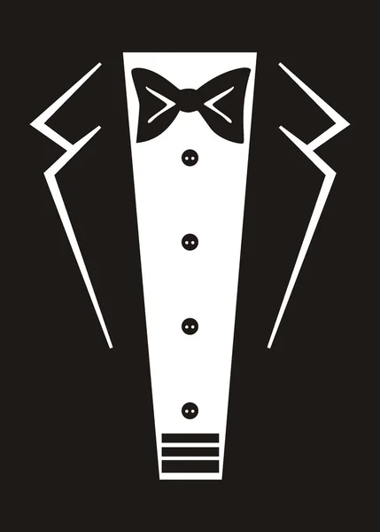 Tuxedo with bow tie — Stock Vector