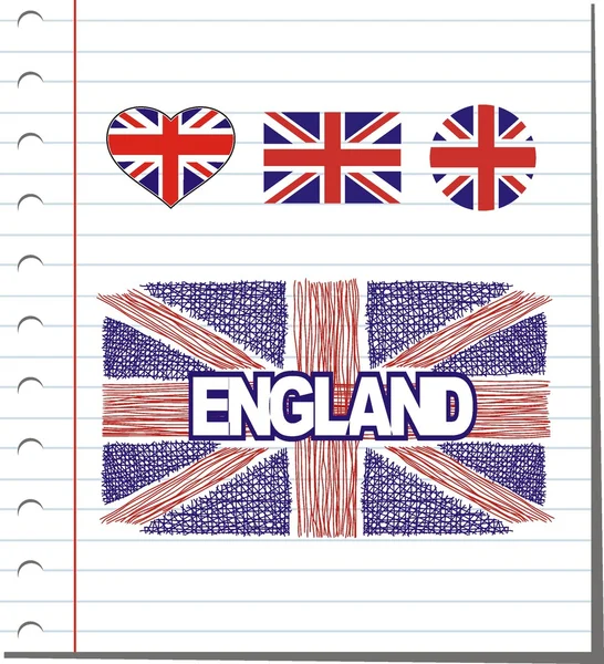 Set england flag — Stock Vector