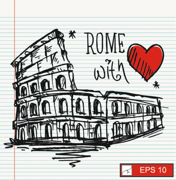 Roma com amor — Vetor de Stock