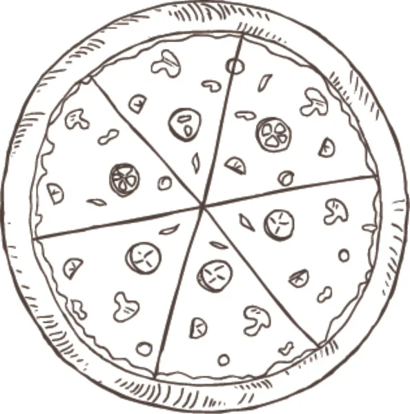 Skissartad pizza — Stock vektor