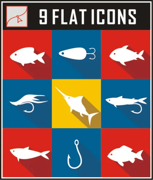 Flat of fish — Stock Vector