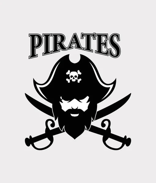 Pirate Captain Face Icon Vector Vector Illustration — 스톡 벡터