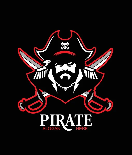 Capitão Pirata Ícone Rosto Vector Vector Ilustração —  Vetores de Stock