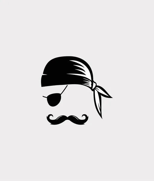 Crânio Pirata Chapéu Pala Olho Com Dois Sabres Cruzados Ilustração — Vetor de Stock