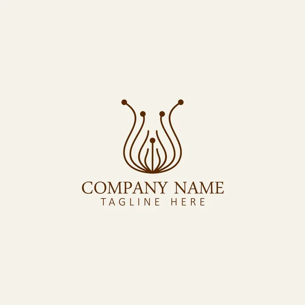 Paardenbloem Logo Pictogram Ontwerp Sjabloon Elegante Luxe Goud Bloem Premium Rechtenvrije Stockillustraties