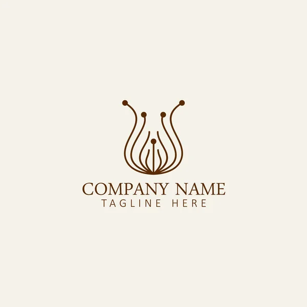 Löwenzahn Blume Logo Icon Design Template Blume Blumen Florist Gold lizenzfreie Stockillustrationen